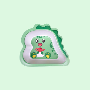 Ensemble de bols en fibre de bambou Dino - Design de dessin animé écologique pour salade et ramen avec couvercle artisanal emballé dans un carton - Product Image 1