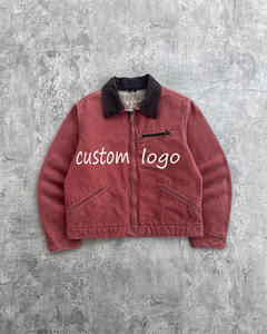 แจ็คเก็ตผ้าแคนวาสผู้ชายแบบสั่งทำพิเศษ สไตล์วินเทจล้างสี แนวสตรีทแวร์ ปกพับได้ ลำลอง แฟชั่น ใส่ได้ทั้งฤดูหนาว - Product Image 2