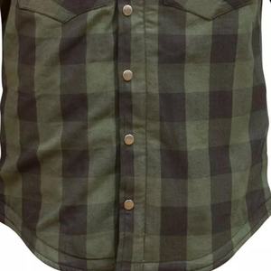 Chemise en flanelle Armure approuvée CE Chemise de moto rembourrée avec doublure en aramide Bouches d'aération sous les bras Doublure en maille Tissu en coton ciré - Product Image 5