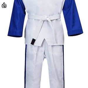Uniforme de Taekwondo en blanco liso para hombre sólido con logotipo personalizado, ropa de artes marciales, Kimono De Jiu Jitsu, uniforme De Taekwondo - Product Image 2