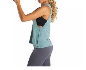 Haute qualité personnalisé femmes sport débardeur séchage rapide mince respirant tricoté tissu Fitness course sans manches plumes - Product Image 3