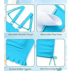 Conjunto de Top y Shorts de Baño para Mujer, Ajuste Cómodo, Tejido Transpirable, Ideal para Actividades Acuáticas - Product Image 6
