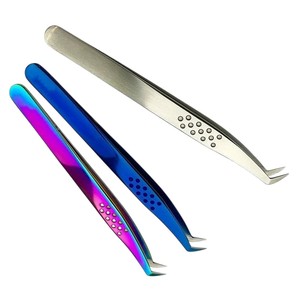 Pinces à cils de qualité supérieure, à pointe en fibre et sans fibre, adhérence améliorée, outil professionnel de salon, instruments de beauté - Product Image 4