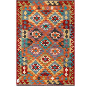 Alfombra Kilim de Maimana, Afganistán, 147 x 99 cm, Alfombras y Juegos de Alfombras - Product Image 1