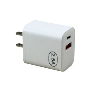 Adaptador universal de cargador de pared de carga rápida 2.5A, doble cargador de pared, entrada de cortocircuito 0.5A, compatible con todos los modelos de teléfono - Product Image 1