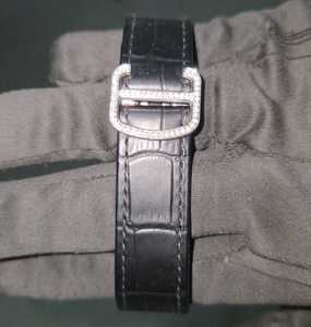 Montre analogique mécanique classique de luxe, bracelet en cuir noir, diamant moissanite, quartz, acier inoxydable, carrée, tendance - Product Image 4