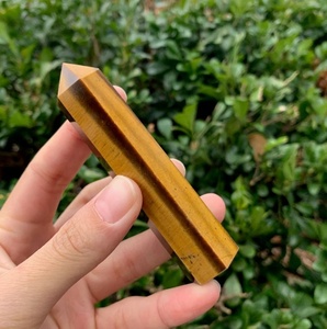 เสาโอเบลิสค์ทรงตาเสือหินมีค่าแบบกึ่งพลอยคริสตัลบำบัดฮวงจุ้ยแกะสลัก - Product Image 3