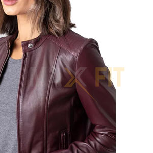 MAXFIT ENTERPRISES-Chaqueta de Cuero para Mujer, Hecho a Mano, Diseño de Moda, Lona, Suave, Transpirable, Producto Acabado - Product Image 6