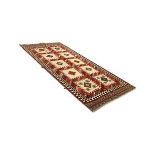 พรมคิลิมขนสัตว์เปอร์เซียสีแดงคุณภาพสูงทันสมัย ทอมือ บุหนานุ่ม ซักได้ ลายเรขาคณิต ป้องกันสัตว์เลี้ยง ไม่ลื่น - Product Image 4