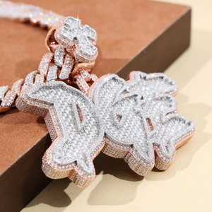 จี้เพชรโมอิสซาไนต์ VVS รุ่นลิมิเต็ดอิดิชั่น สไตล์ฮิปฮอป ประดับเงินแท้ 925 พร้อมตัวอักษรแบบกำหนดเอง งานฝังเพชรจากอินเดีย - Product Image 4