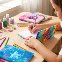 Cuaderno de diario DIY creativo y lindo con lentejuelas para niñas, regalo de cumpleaños o Navidad, con diseño de gato, oso, corazón, estrella, tamaño A5, cuaderno escolar personalizado
