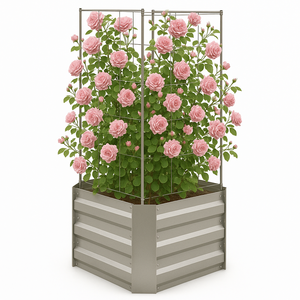 เตียงปลูกต้นไม้ในสวนทำจากเหล็กกัลวาไนซ์ทรงสี่เหลี่ยมกล่องกระดาษลูกฟูกสำหรับใส่ต้นไม้ - Product Image 1