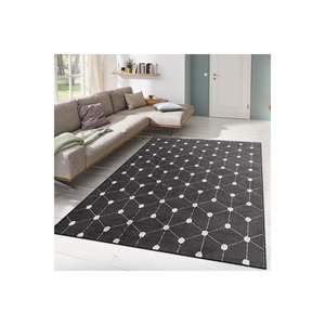 พรมสี่เหลี่ยมลายทางเว็บสีขาวสำหรับห้องนั่งเล่นห้องนอนหนังกลับวัสดุโพลีเอสเตอร์สำหรับวัยรุ่น - Product Image 4