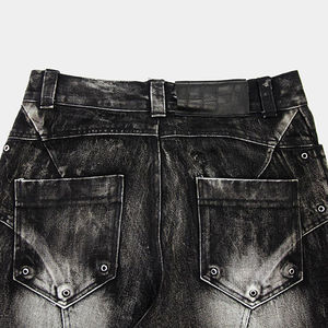 OEM Venta al por mayor Streetwear Vintage Men Jeans Loose Distressed Washed Straight Leg Oversized Unisex Pantalones de mezclilla - Product Image 4