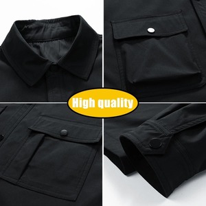 Nuevas llegadas Mujer Camisa Abrigo Otoño Manga larga Mujer Abrigo Casual Chaqueta impermeable Parejas Chaqueta suelta estilo motocicleta - Product Image 4