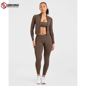 เลกกิ้งผู้หญิงสั่งทำโลโก้ได้ ราคาดีที่สุด ชุดโยคะมืออาชีพ ผ้าทึบ ยืดหยุ่น กระชับเข้ารูป พร้อมดีไซน์รัดรูปเล็กน้อย - Product Image 5