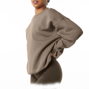 Sudadera Extra Grande para Mujer, Cuello Redondo, Material Transpirable, Estilo Invernal, Diseño Liso, Logotipo en la Espalda, Venta al por Mayor - Product Image 6