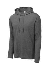 <b>Mens</b> Tri-blend Lightweight <b>Hoodie</b> Tee Shirt <b>Mens</b> Premium Charcoal Heather <b>Grey</b> - Product Image 5