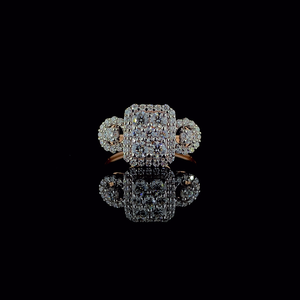 Bague de fiançailles en diamant de laboratoire de 0,50 CTW, certifiée SGL, or massif 14 carats, design multi rangs - Product Image 1