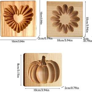 Wooden <b>Cookie</b> Mold Swirl Round Biscuit Stamp Pastry Press Embossing <b>Tool</b> Baking Cutter Traditional Butter Sugar Shortbread Mold - Product Image 3