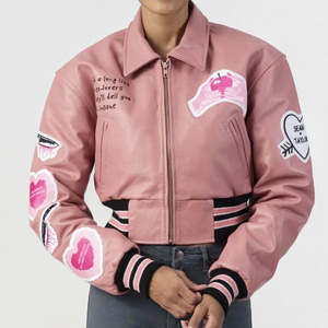 Veste de survêtement courte élégante pour femmes, manches longues, coupe courte, vêtements décontractés, couleur personnalisée, chaude, automne, coton, séchage rapide, doublure en laine - Product Image 3