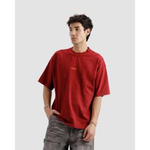 Camiseta Esencial Color Granate Lavado, 100% Algodón Transpirable, Jersey Comprimido con Impresión de Logotipo - Product Image 5