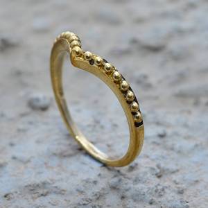 แหวนทองเหลืองรูปตัววีเคลือบทอง 18k แบบขายส่งสำหรับผู้หญิง - Product Image 3