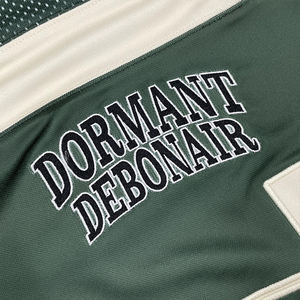 Camiseta de fútbol americano verde y beige personalizada, uniforme de equipo personalizado, ropa deportiva de tela de malla transpirable para hombres y mujeres - Product Image 4