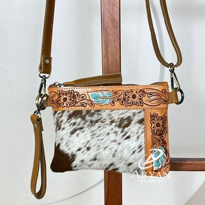 กระเป๋าสตางค์คลัทช์ยาวแบบบางทำจากหนังถือมือมีซิปกระเป๋าสตางค์แบบคล้องข้อมือสุดหรูสำหรับผู้หญิงกระเป๋าหนังวัว - Product Image 1