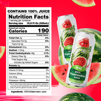 Bebida de Jugo de Sandía de 500 ml, Fabricante de Bebidas Sin Azúcar de Marca Privada OEM ODM