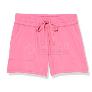 2025 prix de gros Logo personnalisé taille haute été coton Shorts pour femmes respirant avec fermeture à cordon bas quantité minimale de commande - Product Image 1