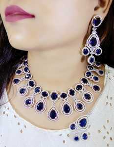 ชุดสร้อยคอเพชรแบบอเมริกันที่หรูหราออกใหม่พร้อมหินสีแดงสำหรับผู้หญิงชุดเครื่องประดับสำหรับงานแต่งงานงานเลี้ยง - Product Image 6