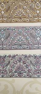 Custom-Made Thread Work Machine Embroidered <b>Organza</b> Laces Floral Designs in Three Colors 2-Inch Width for Wedding Dresses - Product Image 2