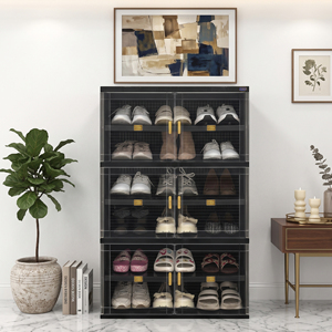 Nandos Smartbox 3 Stack <b>Black</b>, a stylish and functional plastic <b>cabinet</b>/wardrobe/closet storage solution for every purpose - Product Image 2