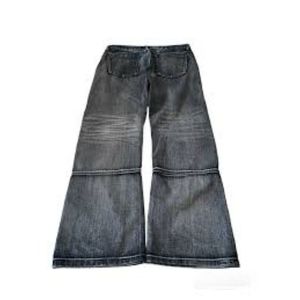 Jeans Boyfriend en Denim Évasé à Taille Moyenne Personnalisé, Déchiré, Vintage, Noir, Broderie, Respirant, Imperméable, à Carreaux, Léger, ODM - Product Image 3