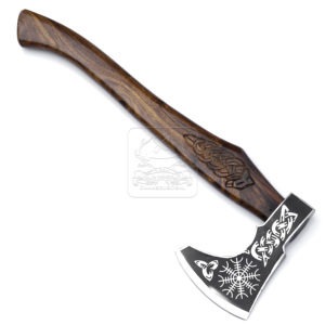 Hacha Vikinga Tomahawk DD-VikingAxe-117, Hacha de Acero Forjada a Mano con Mango de Madera, Alta Calidad, 4 Filos de Corte, 20 Pulgadas de Largo - Product Image 4