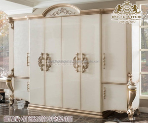 Armoire sculptée lourde franciscaine pour chambre à coucher garde-robe en bois de conception impériale nouvelle armoire de chambre de Style Antique - Product Image 2
