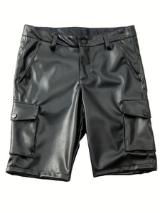 Pantalones cortos de cuero holgados de cintura alta de lujo de gran tamaño con múltiples bolsillos con estampado digital informal OEM al por mayor para hombres - Product Image 6