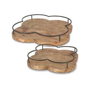 Plateau décoratif en osier et métal pour la cuisine Décoration intérieure Meilleure vente Dessus de table en bois de mangue - Product Image 5