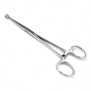 Medline 8.75\" (22.2 Cm) Stainless Steel Coated Ring Forceps Premium Quality Manual Tool - Product Image 4