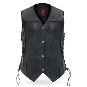 MONO RIDER Men's <b>Black</b> Motorcycle 'Ten Pocket' Canvas Biker <b>Vest</b>-Waterproof Breathable Winter Outerwear - Product Image 1