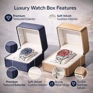 Estuche de Presentación para un Solo Reloj con Inserto de Gamuza Suave, Caja para Reloj para Lanzamiento de Marca y Uso en Mostrador de Boutique - Product Image 5