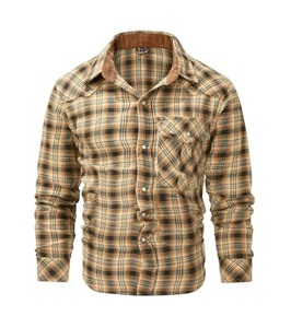 Autumn Season Vintage Flannel <b>Shirt</b> for <b>Men</b> New Collection 100% Cotton Square Collar Anti-Shrink <b>Long</b> <b>Sleeves</b> Casual Style - Product Image 1