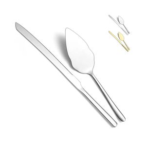 ชุดที่วางเค้กสแตนเลสแบบหรูหรามีดของหวานขัดเงาเครื่องมืออบขนมแบบพรีเมียมสำหรับเค้กวันเกิดงานแต่งงาน - Product Image 1