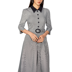 Robes longues décontractées avec ceinture demi-manche Freely robe 122932001 dame élégante été femmes robes entreprise de fabrication - Product Image 4