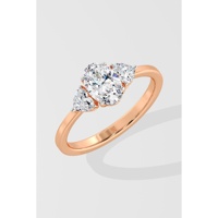 Anillo de Compromiso con Diamante Ovalado Trillium de 1 Ct, Cultivado en Laboratorio, Certificado por IGI, E VVS, Chapado en Oro Rosa de 18k, Oro Marcado, Romántico para Mujer