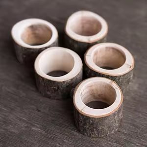 Magnifiques ronds de serviette fabriqués à partir de motifs ronds en bois 2025 parfaits pour améliorer les anneaux de votre décor de table à manger et accessoires - Product Image 6