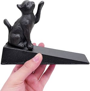 Butée de porte en métal motif chat, placage or antique, pour quincaillerie de bâtiment, usage domestique et hôtelier, pour fermeture de porte - Product Image 1