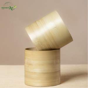 Jardinière carrée en bambou tressé écologique artisanale pour les intérieurs modernes - Product Image 4