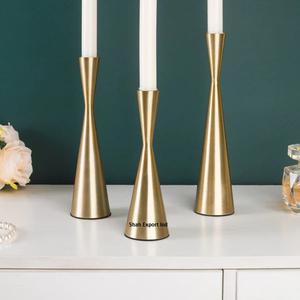 <b>Brass</b> Gold Taper Candle <b>Holders</b> Set Tabletop Decorative <b>Candlestick</b> <b>Holder</b> for Wedding Event Party Decorations - Product Image 2